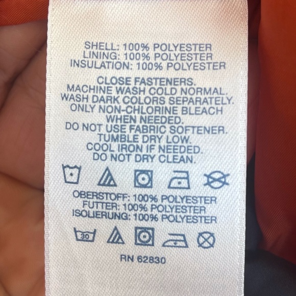 Lands' End Navy/Orange Vest sz 14-16 - Picture 7 of 7